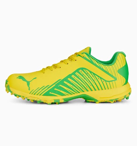 Puma 22 FH Rubber Vibrant Yellow Green Cricket Shoes