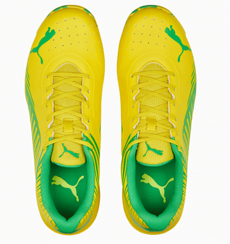 Puma 22 FH Rubber Vibrant Yellow Green Cricket Shoes