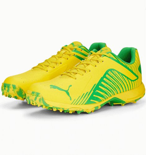 Puma 22 FH Rubber Vibrant Yellow Green Cricket Shoes