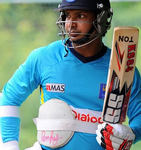Sangakara using Remfry Chest Guard