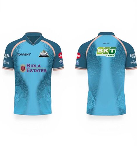 Gujarat Titans Official Training Jersey Half Sleeve Sky