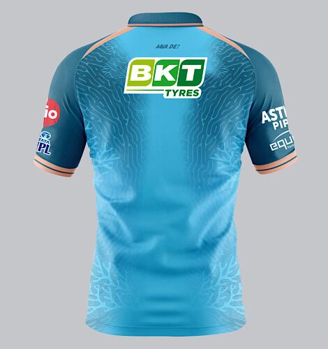 Gujarat Titans Official Training Jersey Half Sleeve Sky